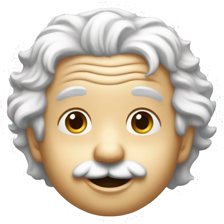 albert einstein happy silver baby face emoji