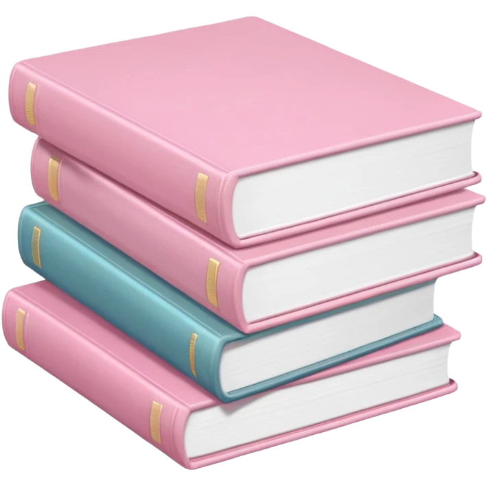 stack of pastel pink stack of learning books emoji