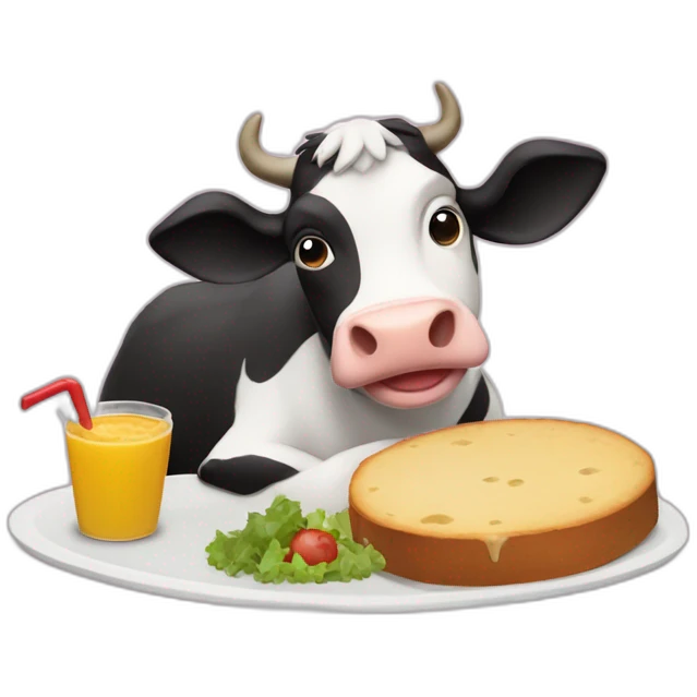 vaca comiendo pasto emoji