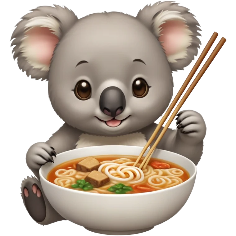 Koala eating ramen emoji