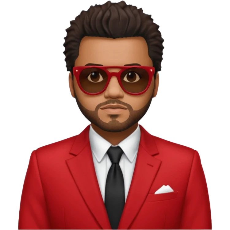 the weeknd in red suit and sunglasses emoji