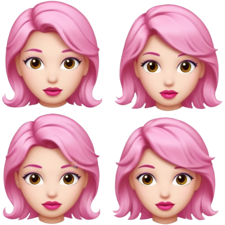 woman Pink lips, deifferent hair emoji