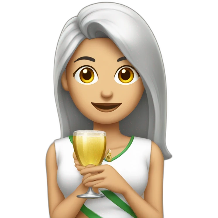 Abogada mujer con copa de champaña emoji