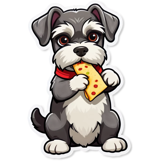 miniature schnauzer eating burrito emoji