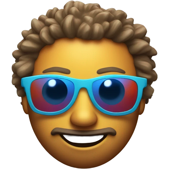 sporty sun, with sporty sunglasses, 80s style emoji