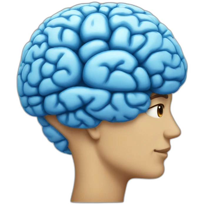 Blue brain emoji