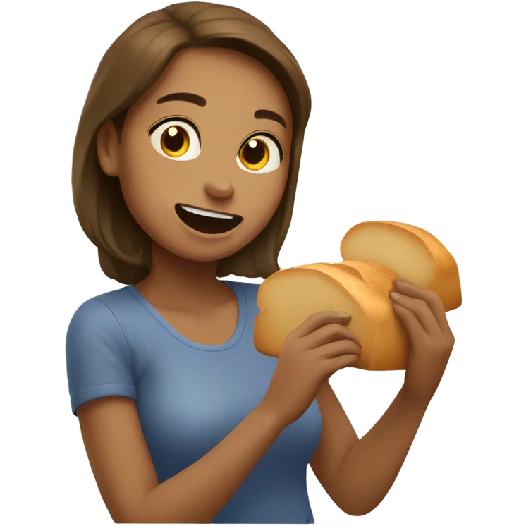 Melissa eating a loaf  emoji