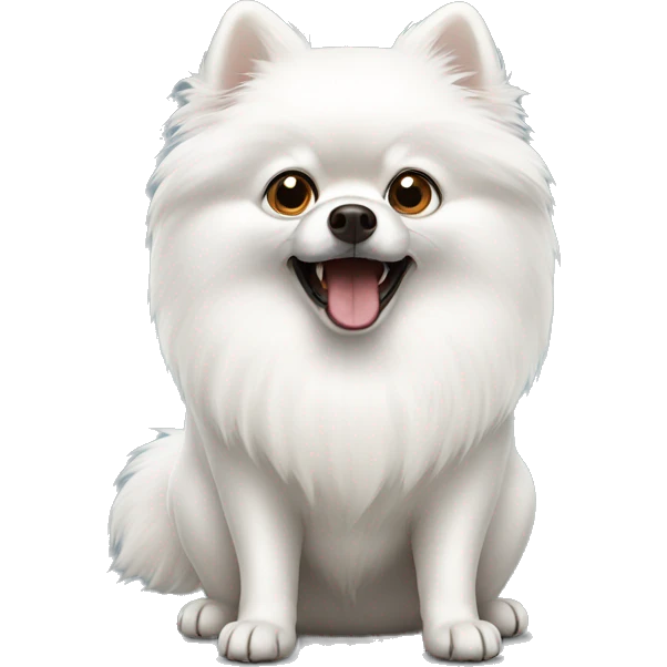 white pomeranian scared afraid emoji