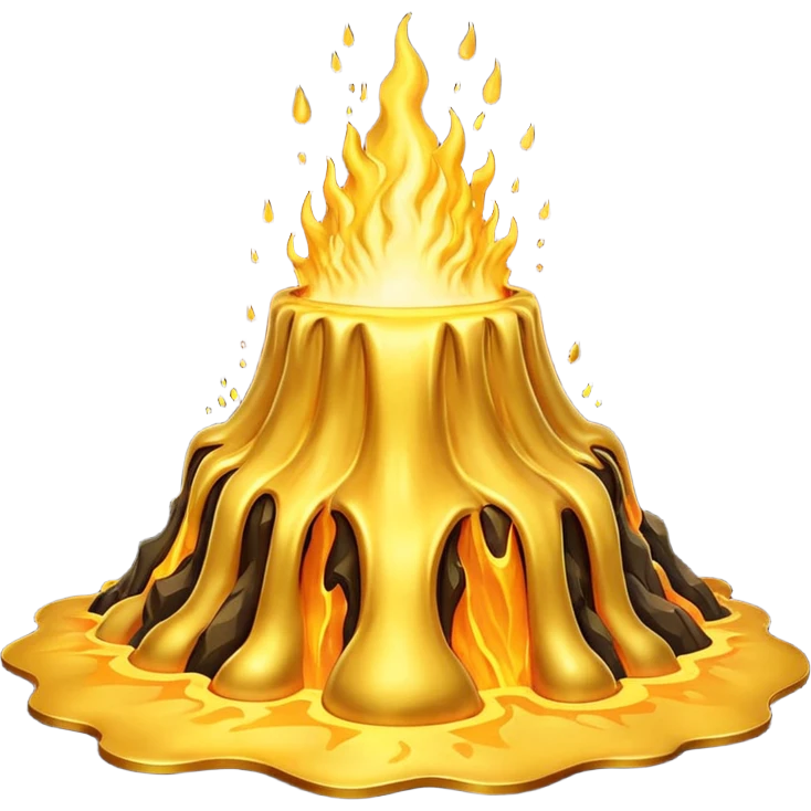 Volcano gold emoji