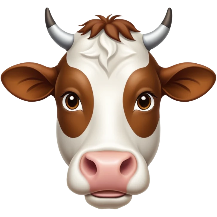cinematic-noble-brown-and-white-cow-portrait-emoji,-poised-and-regal,-with-a-large,-sturdy-build-and-a-beautifully-patterned-hide-of-rich-brown-accented-by-crisp-white-patches,-deep-set-soulful-brown-eyes,-simplified-yet-sharp-and-sophisticated emoji