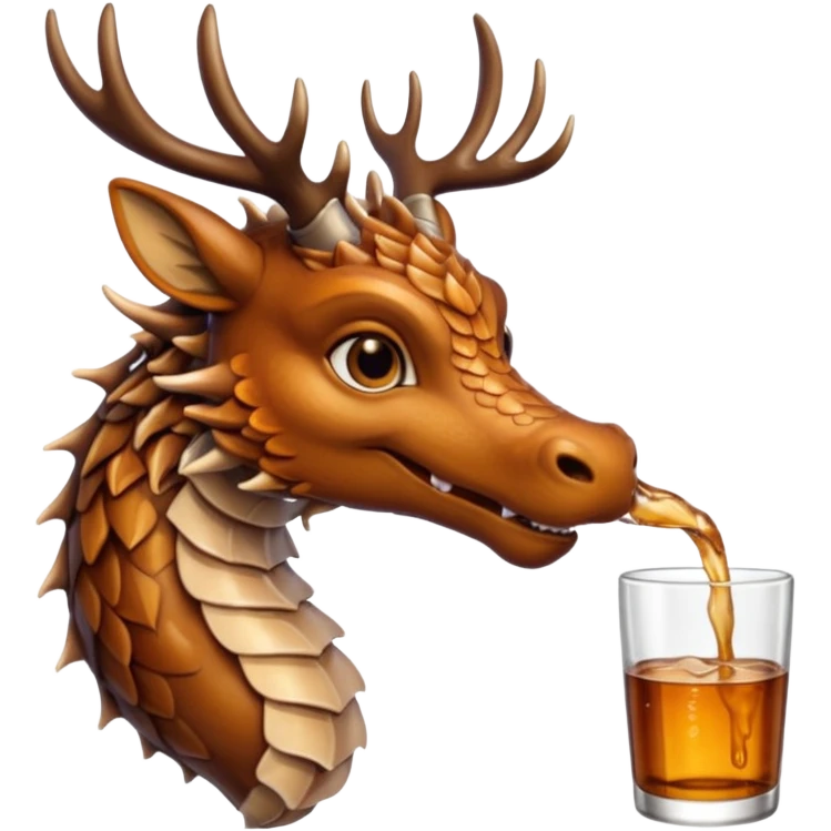 Dragon drinking deer  emoji