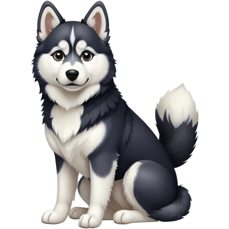 Black and white husky sitting emoji