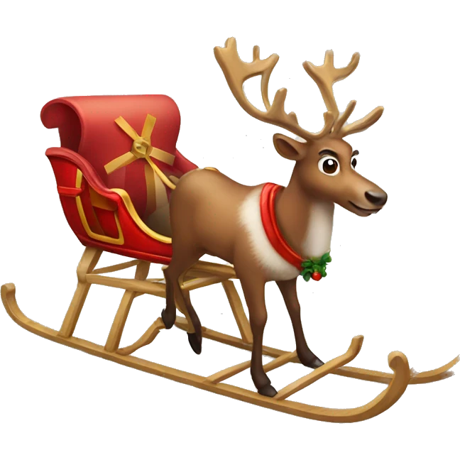 Reindeer on sleigh emoji