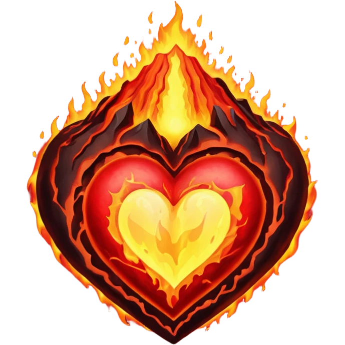 volcano heart emoji