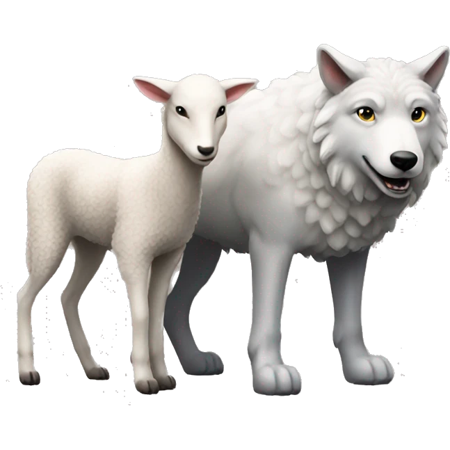 wolf and lamb emoji