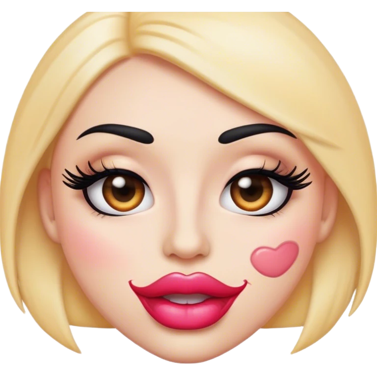 emoji with big lips and make up and eyelashes emoji