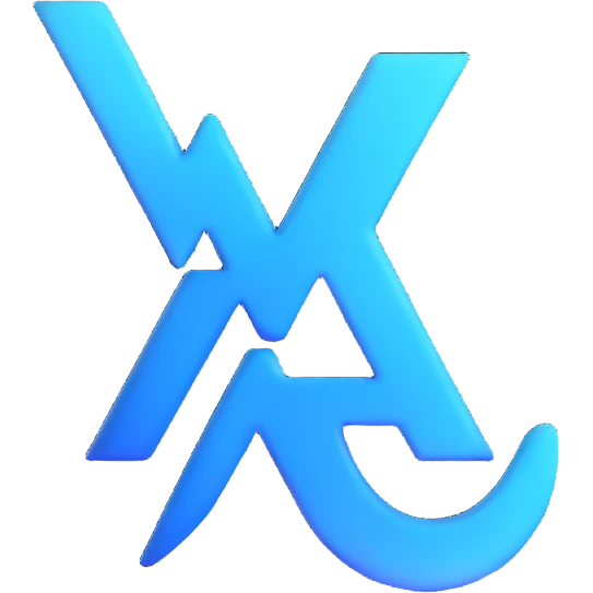 minimalist 3D logo with blue gradient emoji