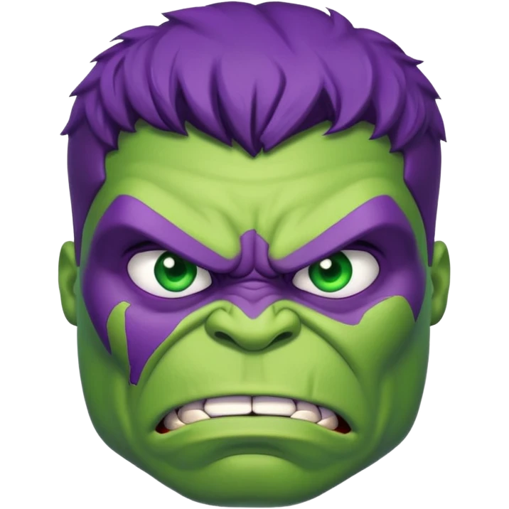 Purple hulk face  emoji