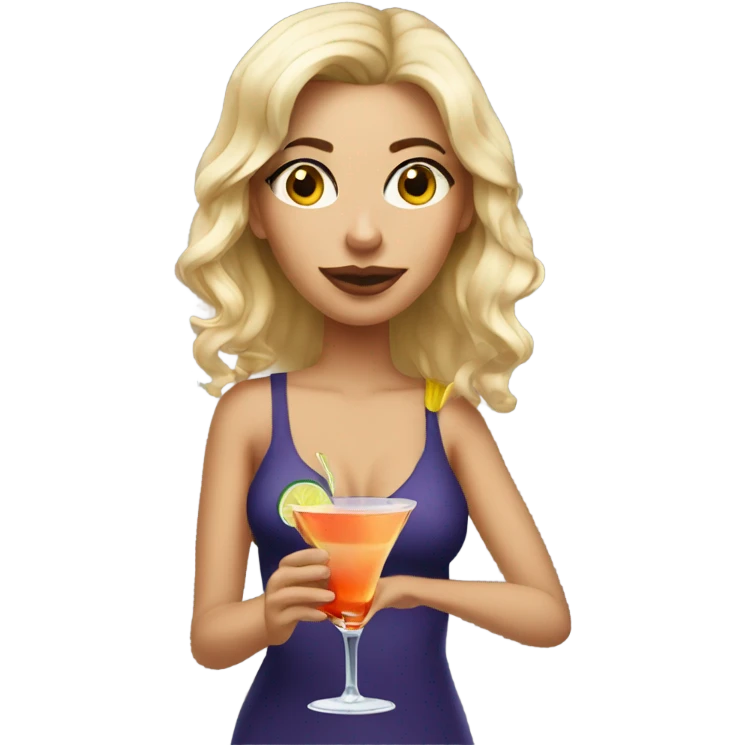 hot girl drinking cocktail emoji