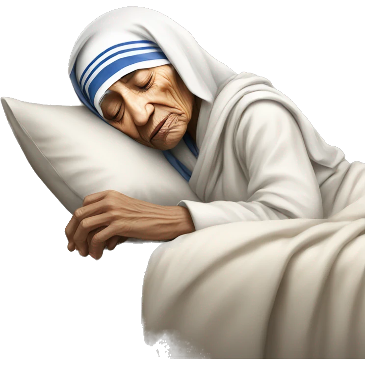 mother teresa is sleeping  emoji