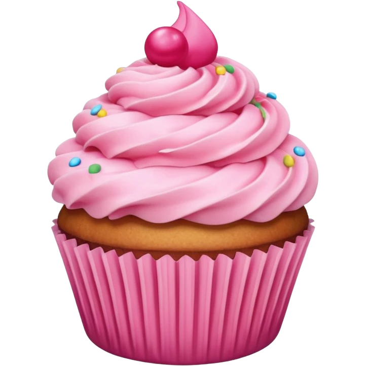 Cupcake with pink icing emoji