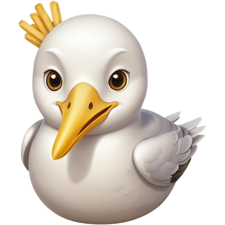 Seagull with a fry in its beak  emoji
