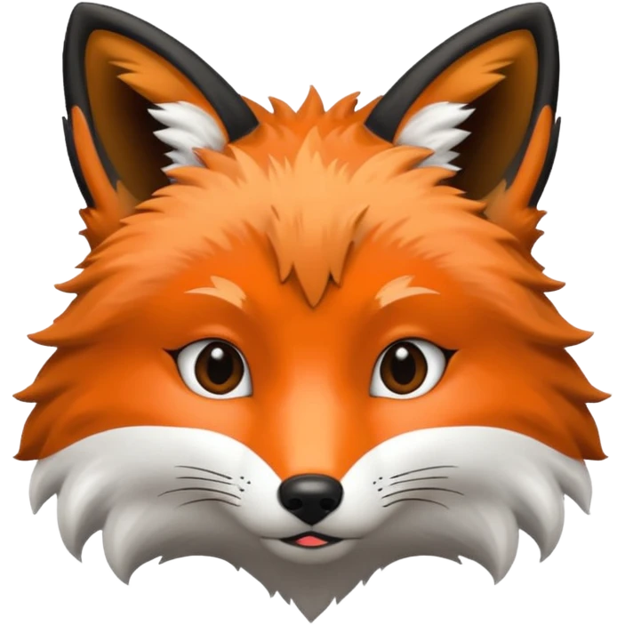 Black and white fox face  emoji