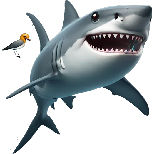 shark with bird emoji