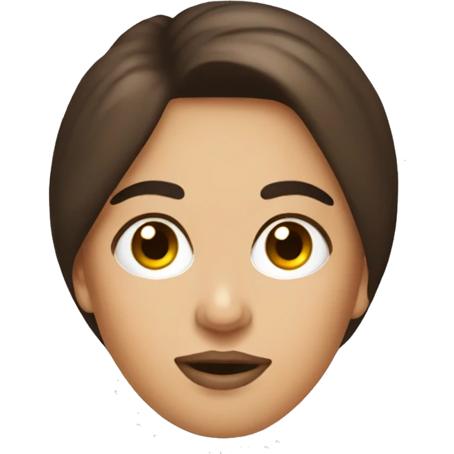 Brunette lady with big bushy eye brows slugs emoji