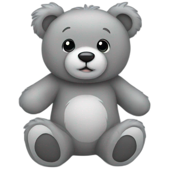 Grey teddy bear emoji