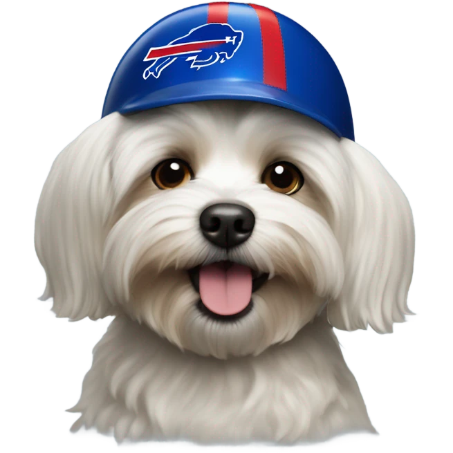 Havanese dog wearing a Buffalo Bills helmet  emoji