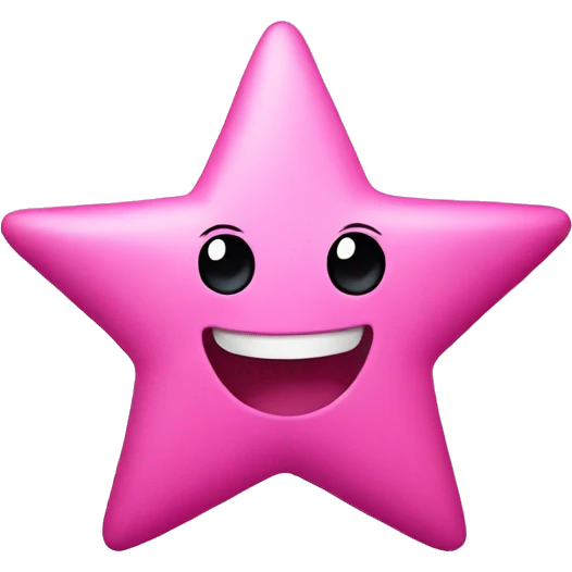 Pink star happy face emoji