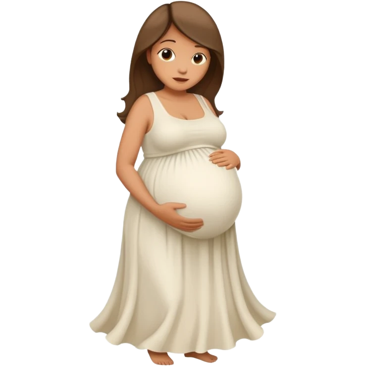 heavily pregnant woman with extremely large overdue belly emoji