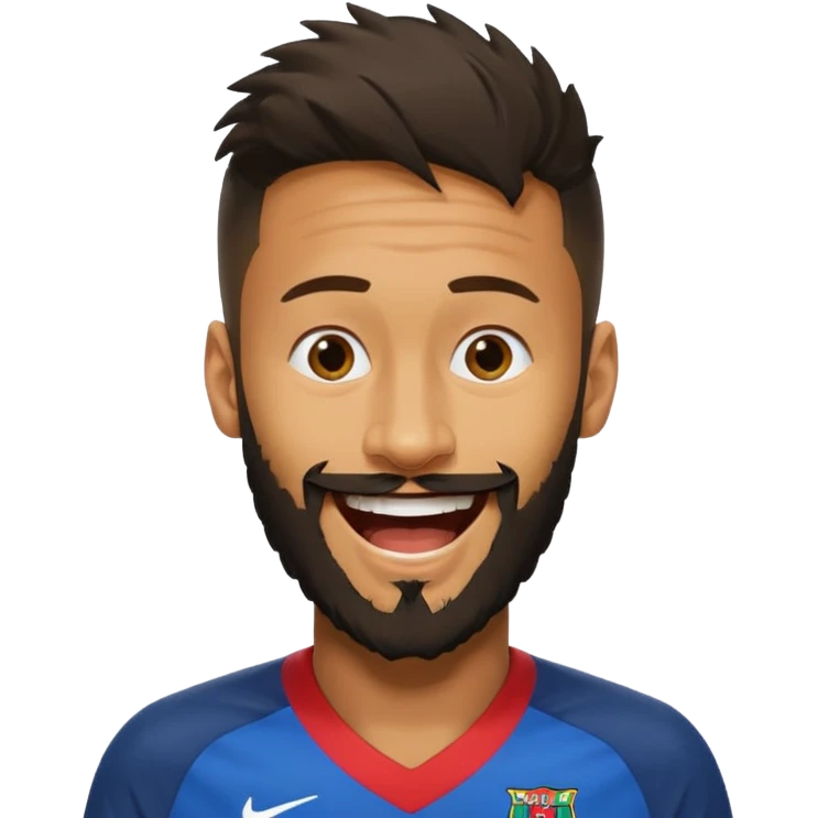 Neymar avec beaucoup beaucoup de barbe qui rigole  emoji