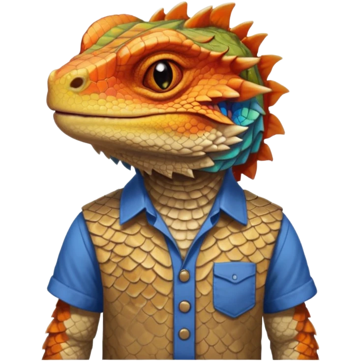 bearded dragon with shirt emoji