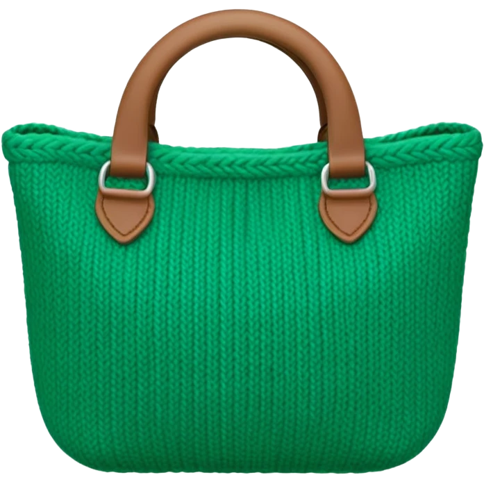 knitted bag green emoji