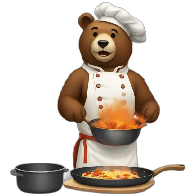Cooking bear emoji