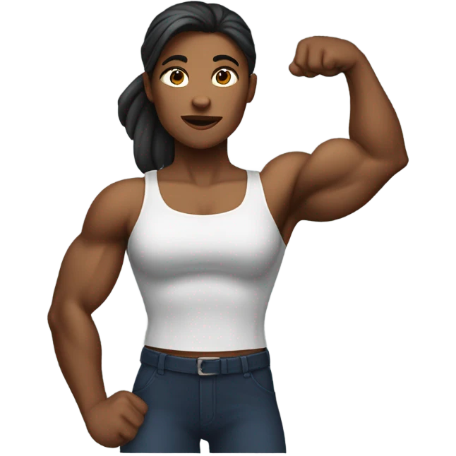 a female with really strong biceps emoji