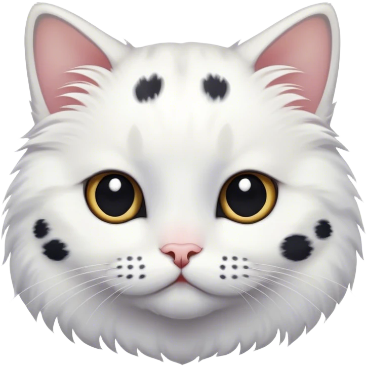 Shy white cat with black spots emoji