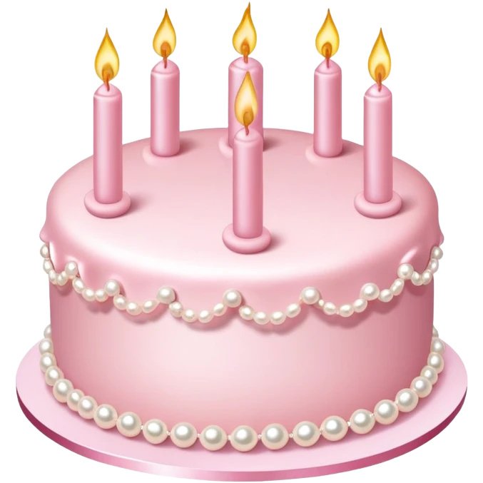 pearl light pink birthday cake with pearl decorations emoji