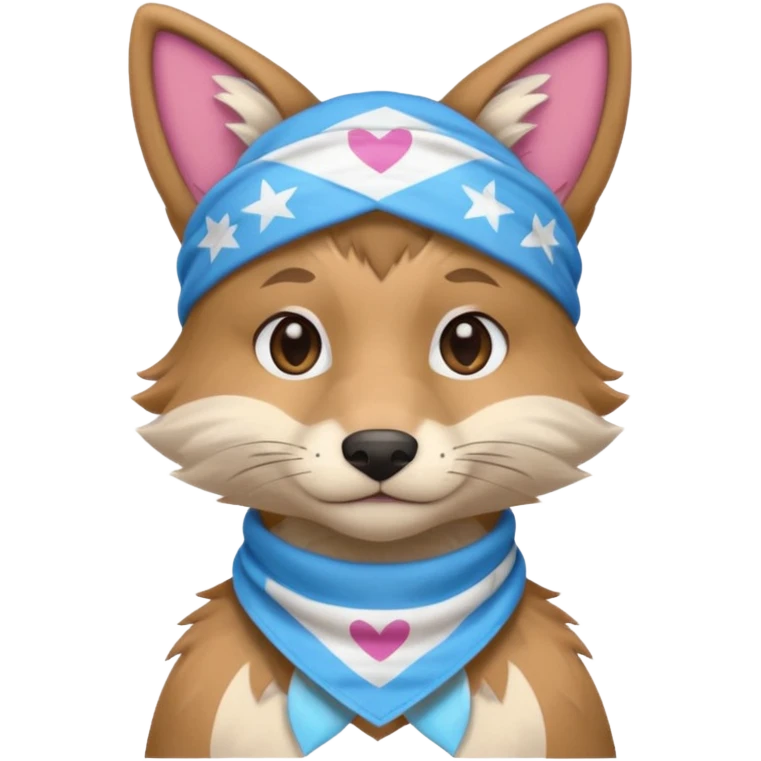 Furry wearing a trans flag bandana  emoji