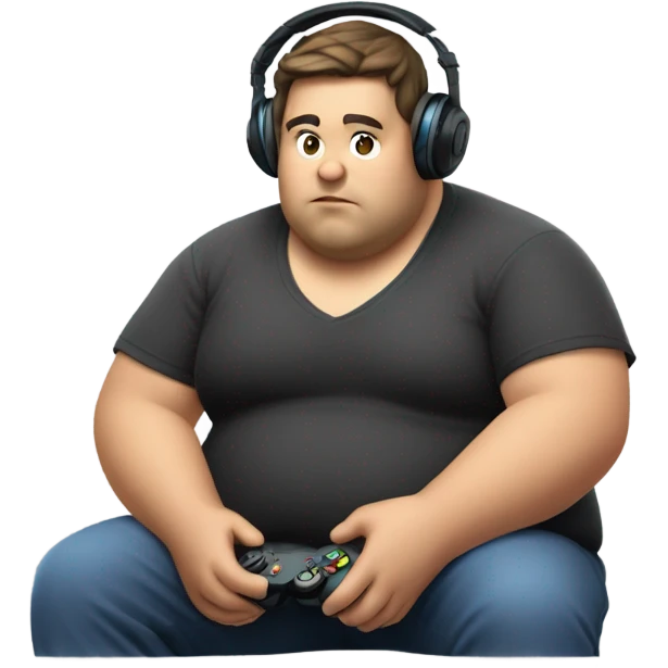 Fat man gamer emoji