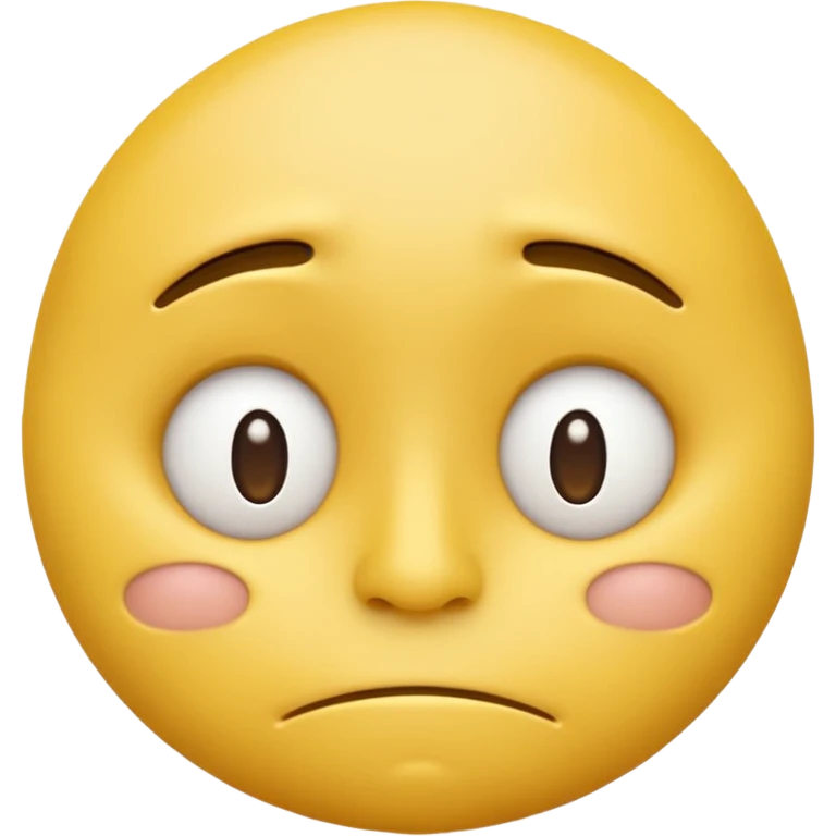 iOS-style 3D classic round yellow emoji face, half-closed droopy eyes, small uneven mouth, and slight head tilt, expressing sleepy and just-woke-up grogginess emoji