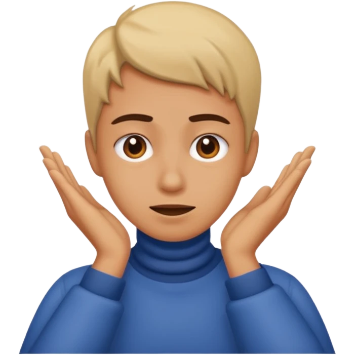 Yikes face with hand by neck emoji