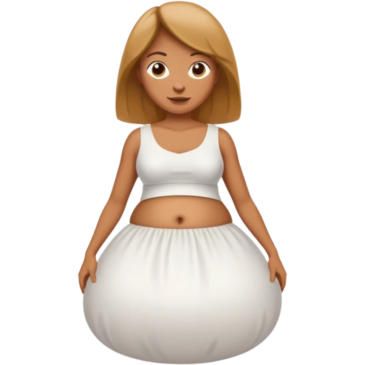  tan woman with inflated belly emoji