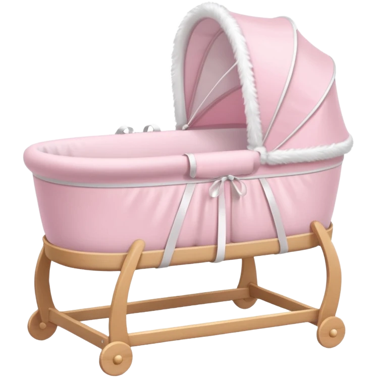Light pink and white dreamy empty bassinet for a baby emoji