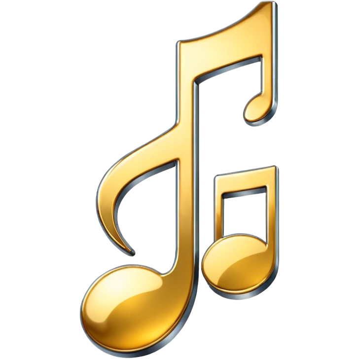 music note with a chromic metal texture emoji