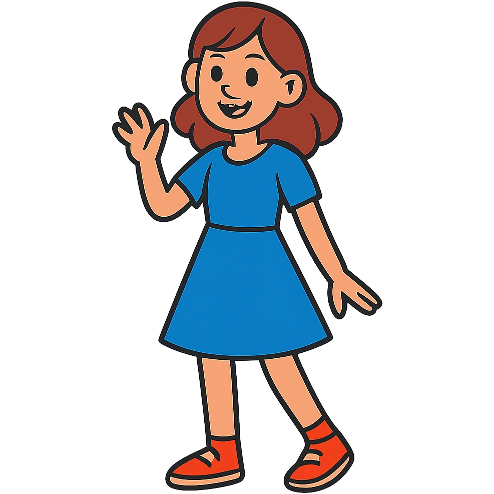 teen girl in a blue dress emoji