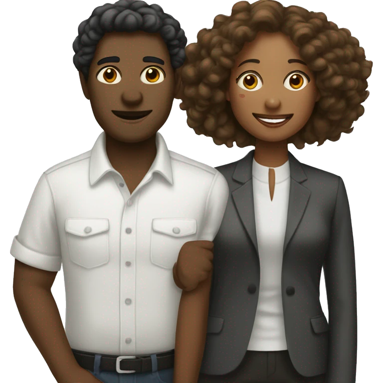 Homem branco e mulher negra emoji
