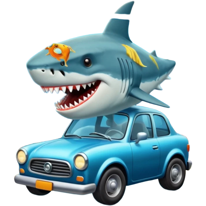The megaladon driving a car emoji